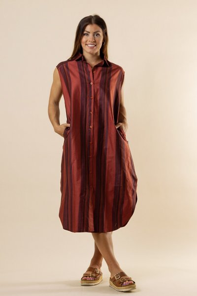 Linholm Shirt Dress Stripe Red