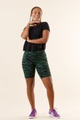 Basic Shorts Zebra Green Print